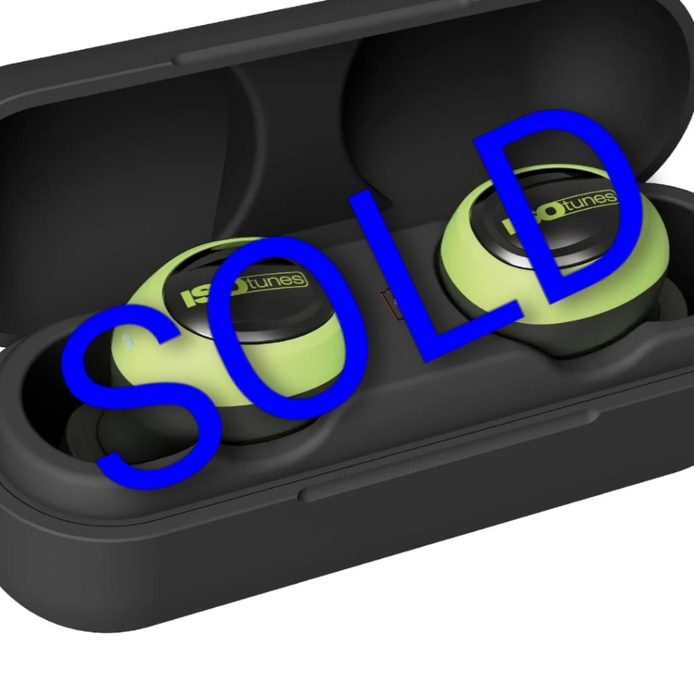 ISOtunes Black and Green Wireless Earbuds